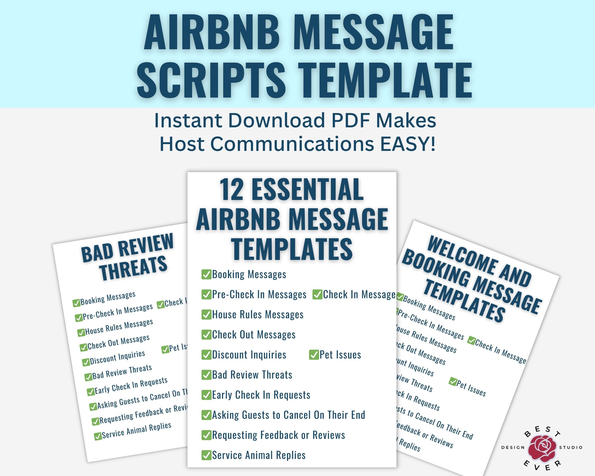 Airbnb Message Scripts - Best Ever Design Studio PDF Guide