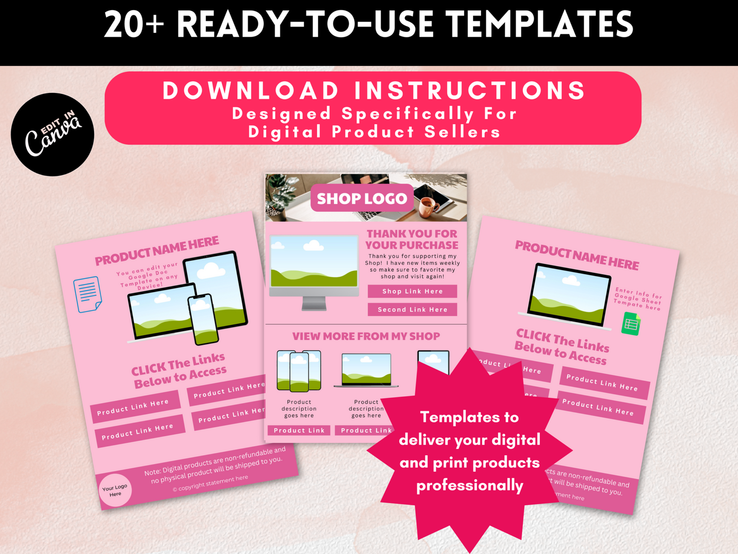 Download Instruction Template for Digital Products