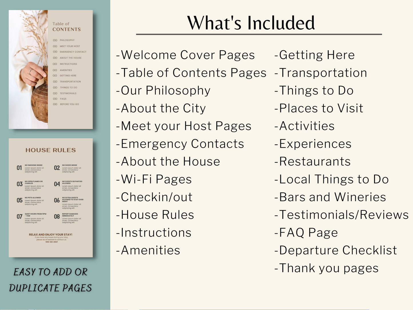 Luxe Airbnb Welcome Book Template