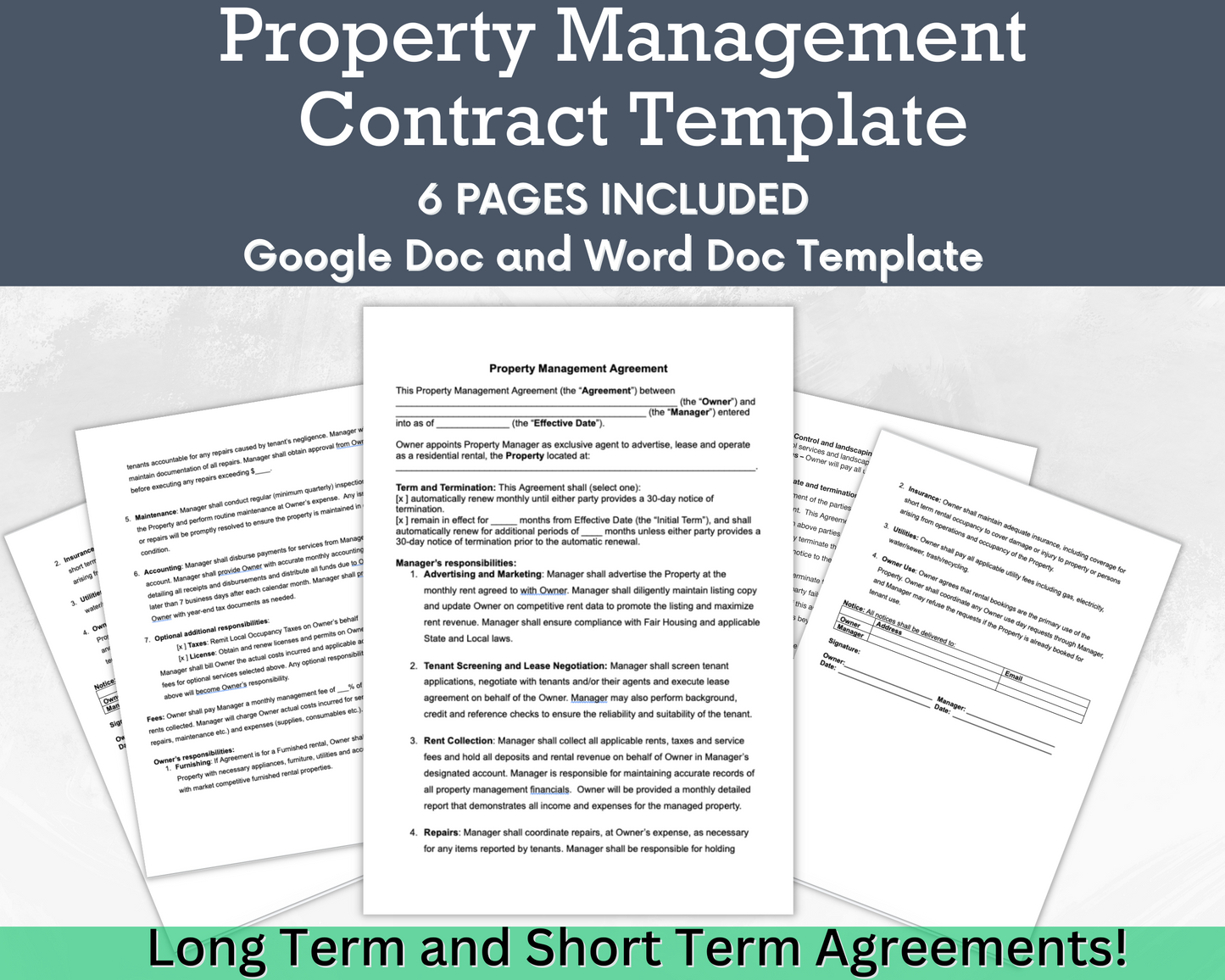 Property Management Agreement Contract