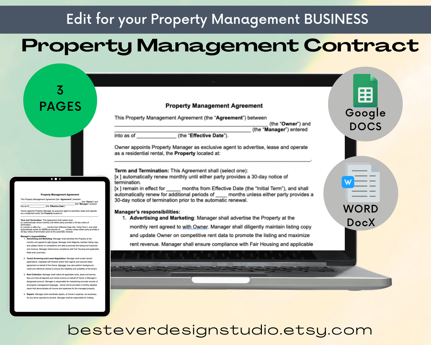 Property Management Agreement Contract