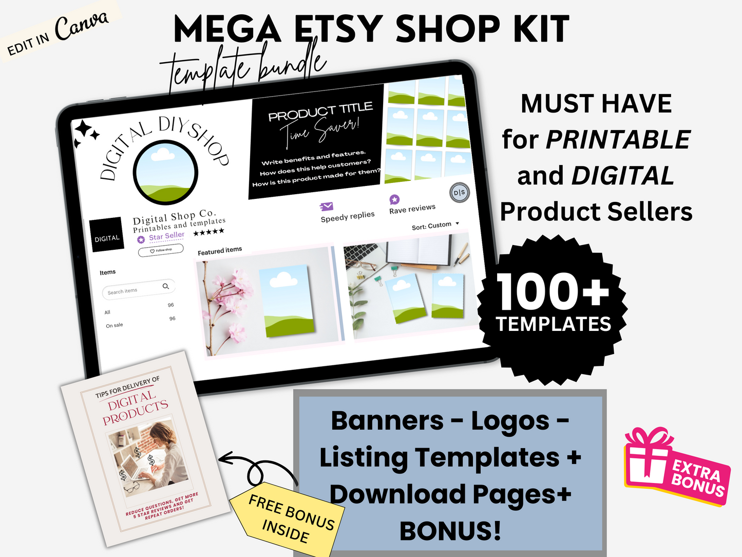 MEGA Digital Shop Kit for Etsy Sellers