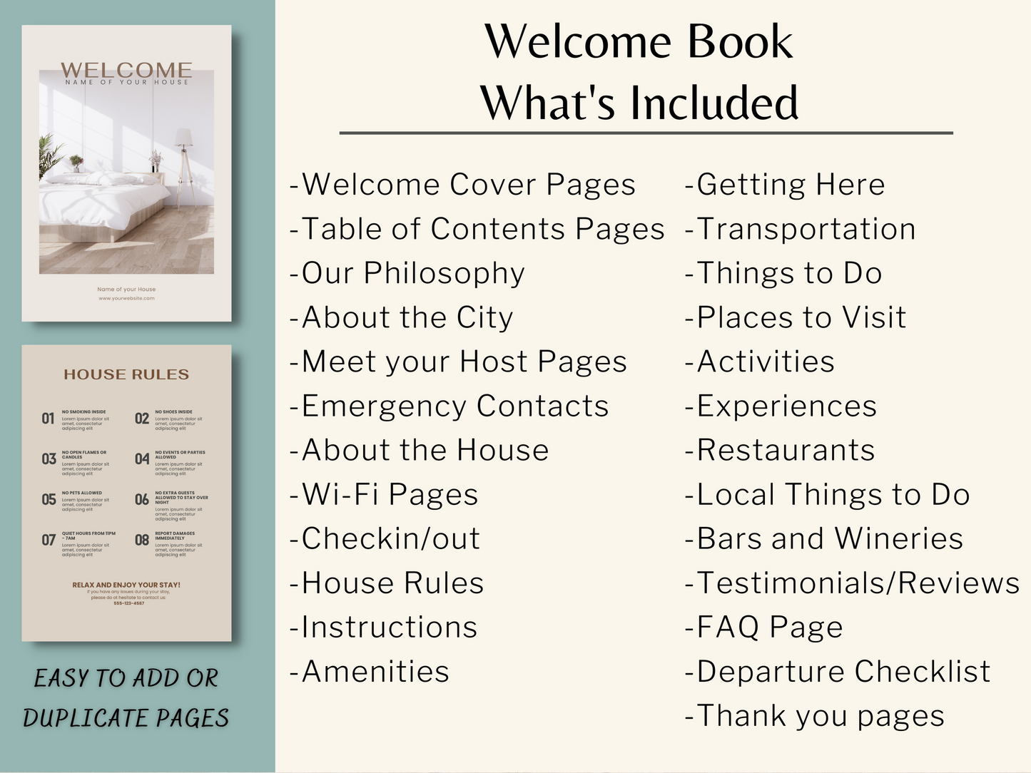 Luxe Airbnb Welcome Book Template