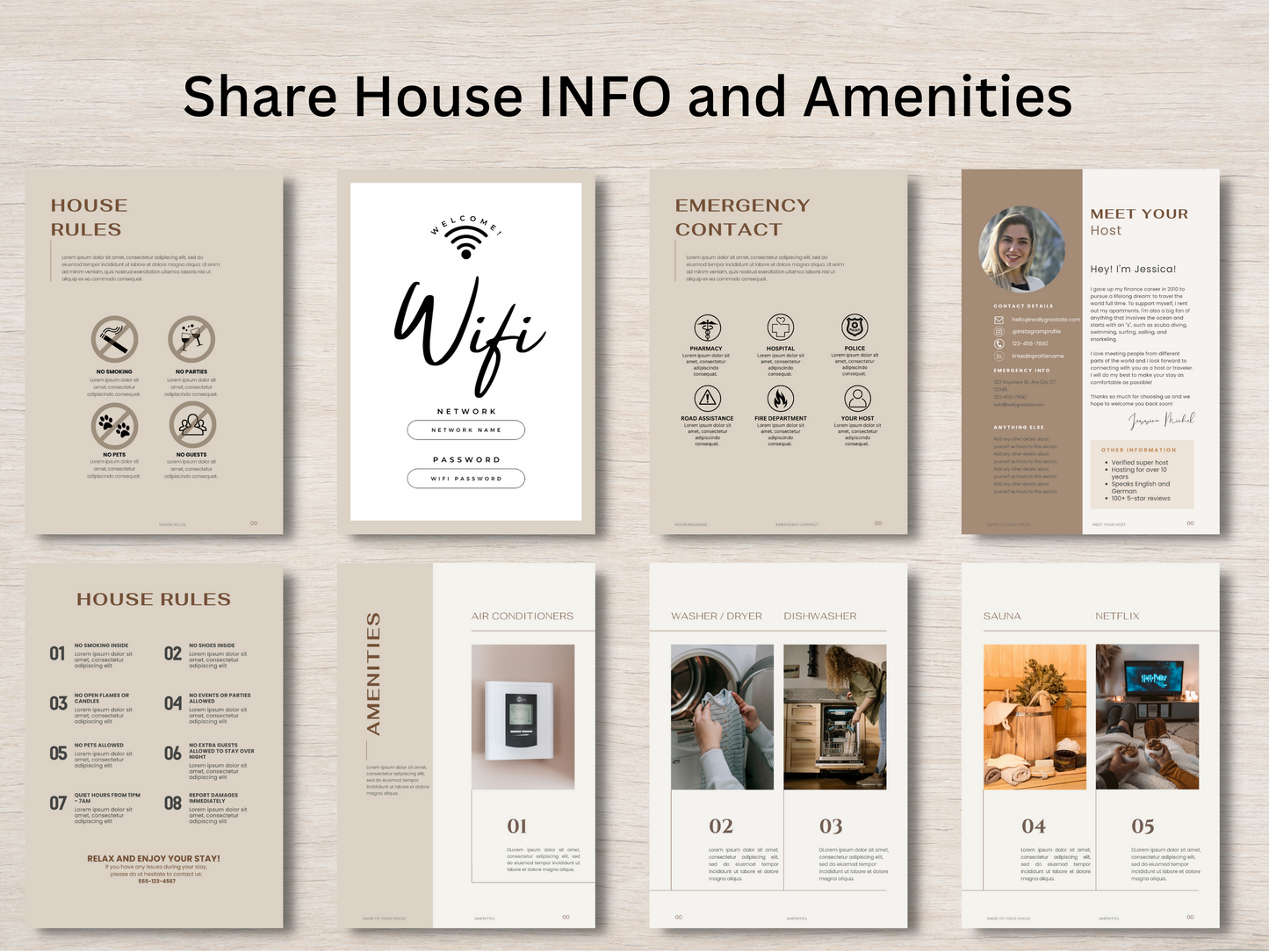 Luxe Airbnb Welcome Book Template