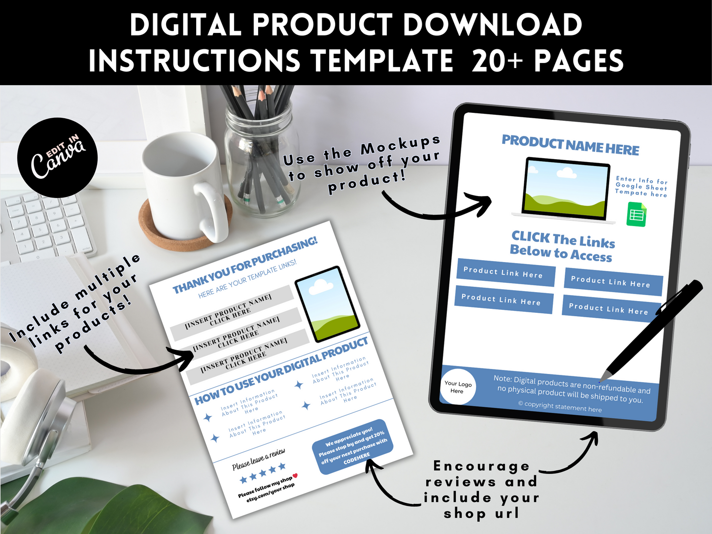 Download Instruction Template for Digital Products