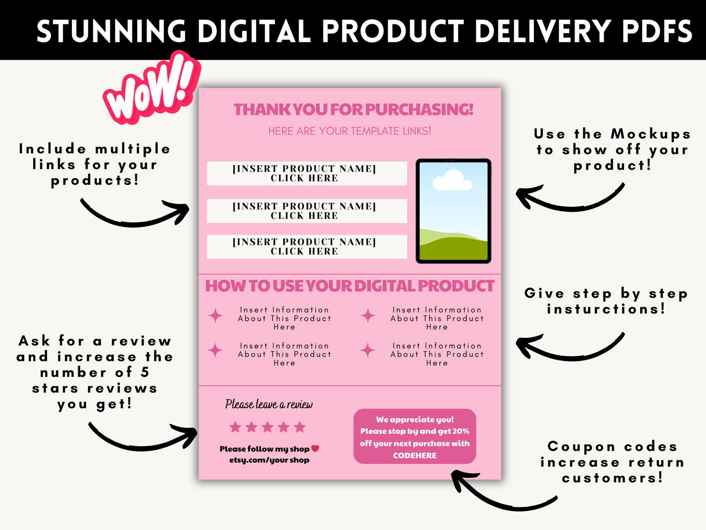 Download Instruction Template for Digital Products