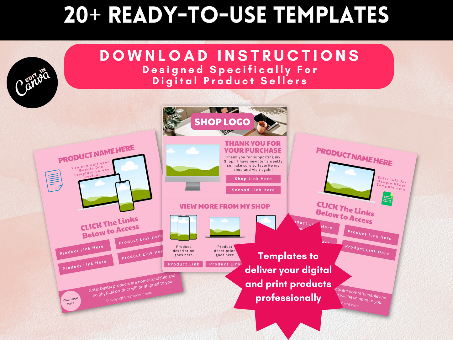 Download Instruction Template for Digital Products